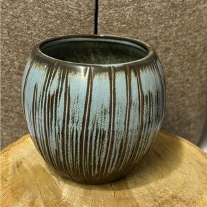 Vintage “Frankoma” T7 Tiki Coconut Mug-Turquoise/Blue/Brown color-Ceramic